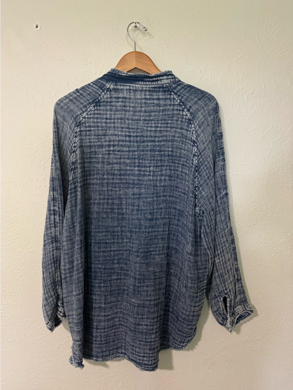 Free People We the Free Summer Daydream Indigo Button-down Boho Size S - Picture 4 of 8